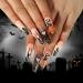 FEIlei Halloween Press on Nails Coffin False Nails with Designs for Nail Salon Home