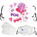 ZQP 1PC+2PCS Christmas Valentine's Day Face_Masks for Adult Resuable Washable Printed Face Bandanas Breathable for Outdoor Working Traving Camping - Buy Online on GoSupps.com