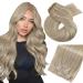 Moresoo clip in extensions real hair seamless hair extension real hair clip full of head ashblond with blond #p18/613 hair extreme real hair clips 7pcs 45cm Seamless remy clip in hair extensions 45cm 120g.