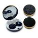 Contact lens container set with mirror travel solution including contact lens remover tool with bottle and tweezers 2 pieces black