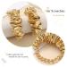 Bartosi Gold Hair Scrunchies - Pack of 2 | Elastic Hair Ties for Women and Girls | Sparkly Metallic Ponytail Holder | Fashion Hair Accessories - Buy Online on GoSupps.com