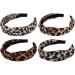 4-Pack Leopard Hair Bands & Headbands for Women - Stylish Wide Leopard Pattern Hair Accessories - Buy Online on GoSupps.com