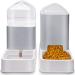Automatic Cat Feeders Automatic Dog Feeder with Dog Water Bowl Dispenser 2 Pack Cat Feeder and Cat Water Dispenser in Set 1 Gallon for Small Medium Dog Puppy Kitten gray