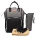 Approach multifunctional mom backpack waterproof winding backpack with a large capacity with a wrap pad stroller belts and USB connection diaper bag for mom and dad LD24 Gray Black