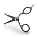 BRV MEN German Steel Rounded-Tip Scissors - Titanium Plated, Hammer Forged 100% Stainless Steel - Facial Hair, Beard, Mustache, Nose Hair, Ear Hair Trimming - Professional Grooming Scissors - (Black)