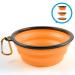 PhoneNatic Foldable Silicone Dog Bowl in Orange Travel Bowl for Dogs and Cats with Carabiner - XL Orange 1000 ml Orange XL