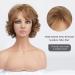 BESTUNG Brown Short Curly Wavy Wig with Hair Bangs for Middle-Aged Women - Premium Synthetic Fashion Hair Wig (Brown) - Buy Online on GoSupps.com