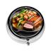 Delicious Grilled Meatround Pill Box 3 Compartment Round Pill Box Organizer Portable Travel Pill Box for Traveling.