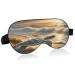 Pastel Turtle Beach Sunset Sleep Mask Light Blocking Eye Mask for Sleeping with Adjustable Strap Sea Wave Soft Lightweight Eye Cover Blindfold for Men Women Work Travel Naps