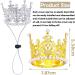BIPY 2Pcs Dog Crown Pet Birthday Hats Cat Tiara Crown Headpiece Gold Silver Princess Rhinestone Faux Pearl Birthday Cake Topper for Medium Large Puppy Cats Doggies Party Wedding Hair Accessories - Buy Online on GoSupps.com