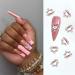 YOSOMK 24PCS Heart Nail Charms | White Pink 3D Pearls & Gems for Acrylic Nail Art Design - Buy Online on GoSupps.com