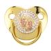 Baby pacifier for 6 to 18 months old babies PP-Soft-Touch-Silikon-Baby pacifier antistatic pacifier for newborns for home (gold)
