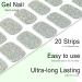 Foyute Semi Cured Gel Nail Strips 20 Pcs Soft Self-Adhesive Gel Nail Polish Wraps Sticker for Salon-Quality Manicure Set Long Lasting Easy to Apply & Remove Nail File & Wooden Stick (Grey glitter) - Buy Online on GoSupps.com