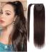 14" Human Hair Ponytail Extensions 80g #2 Dark Brown 100% Remy Human Hair Wrap Around Long Ponytail Clip in Hair Extensions Straight One Piece Hairpiece (14", Dark Brown) 14 Inch (Pack of 1) Dark Brown
