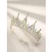 SweetV Gold Tiara Crown for Wedding, Quinceanera, Prom - Iridescent Crystal Hair Accessories for Women and Girls - Buy Online on GoSupps.com