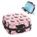 Women's bonds Storage pockets Stillpad holder black flamingo and pineapple on pink background portable period kit bag feminine product bag for women girls color1