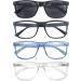 MODFANS Oversize Reading Glasses 2.0 for Men and Women - Square Frame Sunreaders with Lightweight Design and Spring Hinge Arm - Includes 4 Pouches in Mixed Colors - 2.00 Strength - Buy Online on GoSupps.com