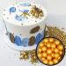 Buy Edible Gold Sprinkles - Stray Gold Crunchy Sugar Pearls 130g | Perfect for Valentine's Day Birthdays & Weddings - Gourmet Cake Decoration - Buy Online on GoSupps.com