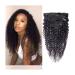 Hair Extensions Clip In Human Hair Extensions 8pc/set 120g Deep Wave Clip Ins Human Hair Clip In Extensions Curly Clip-ins Full Head crochet hair (Size : 12 inch)