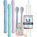 Okonkn bite tube Baby 5 Set Dental Aid Baby 3+2 Esslernl ffel Baby Beißring Baby BPA-Free Silicone Baby Accessories for Boys and Girls from 3 months+B G_5 piece