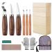 Wood Whittling Kit for Beginners Kids and Adults Wood Carving kit Set With 8PCS Basswood Carving Blocks Wood Carving Tools Gift include 6PCS Whittling Knife Gloves Roll Bag Sharpener for Widdling Kit