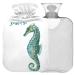 NAANLE watercolor heat bottle with seahorse design with reference transparent hot water bottle hot water bottle for bed hand feet heat and cold therapy small 1 l