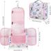 Women's Travel Hanging Toiletry Wash Bag Makeup Organizer - Pink Flower (Large) - Buy Online on GoSupps.com