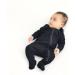 Ribbed Cotton Zip Up Baby Sleepsuits for Newborns | Unisex Footed/Footless 0-3 Months Black - Buy Online on GoSupps.com