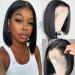 Ainmeys Hair 12inch Short Bob Wigs 13x4 Lace Front Wigs Human Hair Straight Bob Wigs Brazilian Virgin Straight Bob Human Hair Wigs For Black Women Bleached Knots Pre Plucked with baby hair(12inch) 12 Inch 13x4 straight bob