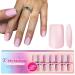Gel X Nail Tips Medium Square Press on Nails Soft Gel Nail Tips 300Pcs Pre Colored Natrual Pink Gel X Tips Gel X Nails Press ons Soak Off Acrylic Fake Nails Extensions False Nails DIY Nail medium square pink