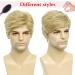 TUOFLY Men's Blonde Fluffy Layered Wig - Natural Synthetic Hair Costume for Halloween Replacement - Buy Online on GoSupps.com