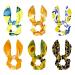 6 Pieces Elastic Long Hair Ties with Bow for kids Women Girls Leopard Print Yellow Coffee Black Multi-colored 18