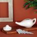 Premium Handcrafted Ceramic Neti Pot with Salt for Nasal Cleansing - Dishwasher Safe 225ml - Dotted Ivory by HealthGoodsIn - Buy Online on GoSupps.com