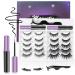Magnetic Eyelashes Kit Reusable Magnetic Lashes with Eyeliner Natural Look & Soft Magnetic False Eyelash Kit with 2 Tubes of Magnetic Eyeliner and Tweezers 10 Pairs