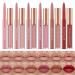 12 Pcs Liquid Lipstick Lipliner Set Nude Lipliner Matte Lipstick Long Lasting Non-Fading Stay On 24 Hours Waterproof Lip Glosses Makeup Set Gift For Women (Set C)