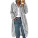 Buy Hanxiulin Oversize Plush Hoodie Jacket - Women's Long-Sleeved Winter Coat | Fleece Casual Fashion in M Gray - Buy Online on GoSupps.com