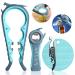 Glass opener gripper bottle opener kit 5in1 and 4in1 multifunction glass opener easy to use for children older people and arthritis affected silicone hand gripper aid blue
