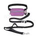 TUDEC Dogs jogging line with belly belt free-haired leash with belt bag jogging dog leash for large and medium-sized dogs elastic and reflective running leash and feces bag dispenser (light purple) 763-light purple