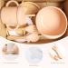 6pcs Baby Weaning Set with Suction Plate, Straw Cup, Bowl & Spoon | BPA-Free Silicone Feeding Set for Toddlers with Kid Cloud Placemat - Khaki - Buy Online on GoSupps.com