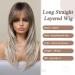 Allbell Long Straight Grey Blonde Wig with Bangs - Natural Looking Synthetic Hair for Women - Buy Online on GoSupps.com