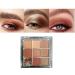 Dark Brown Eyeshadow Palette Copper Matte Shimmer Highly Pigmented Eye Shadow  9 Color Glitter Hypoallergenic Waterproof Long Lasting Korean Eye Makeup Eye Shadow Palette (Brown 5)
