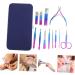 Housoutil 1 Set Nail Set Flat Wisking Tool Nursing Nails Kits Manicure Kit Pedicure Kit Dead Skin Pliers Manicure Polishing Tools Fingernail Pu Leather Olecranon Stainless Steel - Buy Online on GoSupps.com