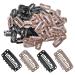 Liwein wig clips u Form metal clips replacement hair clips brown black 6 teeth tress clips wigs clips for hair extensions diy tresse 3.2 cm 100 pieces
