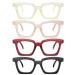 Eyekepper Reading Glasses Women 4 Pack Stylish Glasses Reading Aid +2.00