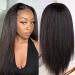 13x6 Kinky Straight Human Hair Wig for Black Women 180% Density HD Transparent Lace Front Wigs Human Hair Pre Plucked with Baby Hair Natural Hairline Yaki Straight Brazilian Virgin Human Hair Wigs 20inch 20 Inch Kinky St...