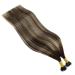 Youngsee Real Hair Nano Ring Extensions - 55cm Balayage Ombre Dark Brown to Blonde - 50g Remy Hair - Premium Quality Balayage Nanoring Extensions - Buy Online on GoSupps.com