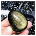 Crystal Natural Gold Obsidian Stones Eyes Play with Ornaments 4-5cm 1pc