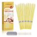 Ear Candles Ear Candle Set with Natural Organic Beeswax All Natural Ear Candles Beeswax Candling Cones Ear Wax Candles with 5 Protective Disks+10 Cotton Swab Beige-10pcs
