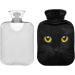 Buy Naanle Hot Water Bottle with Black Cat Cover - 1L Heat & Cold Therapy | Pain Relief & Comfort for Beds & Hands - Buy Online on GoSupps.com