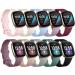 Charlam 10 Pack Replacement Arm strap Compatible with Fitbit Versa 4/Versa 3/Fitbit Sense2/Sense bracelet soft watch bracelet Sports watch bracelet for women men small bright S 5.9 "- 7.4" Black/pine green/gray/beige/chill violet/milk tea/Sand rosa/lavend
